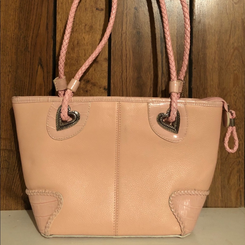 Vintage M.C. Marc Chantal Embossed Pink Leather Shoulder Bag